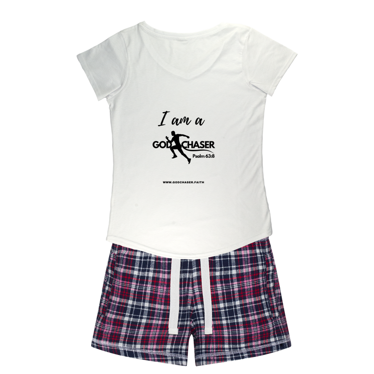 I am A GOD Chaser Women's Sleepy Tee and Flannel Short