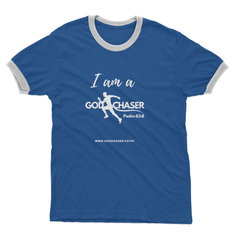 I am A GOD Chaser Adult Ringer T-Shirt