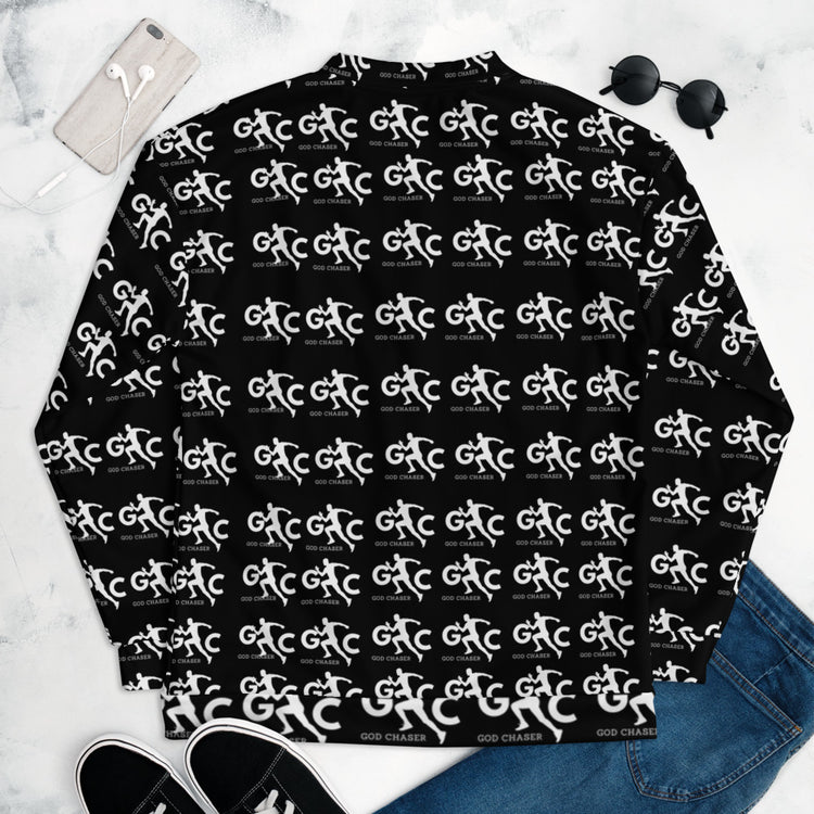 God Chaser Pattern (Black) Unisex Bomber Jacket