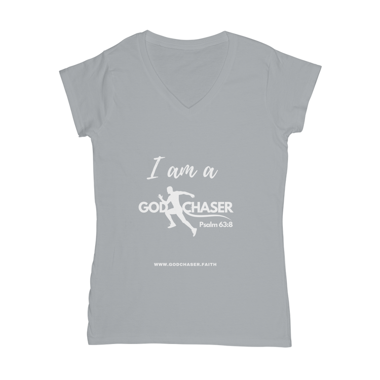 I am A GOD Chaser Classic Women's V-Neck T-Shirt