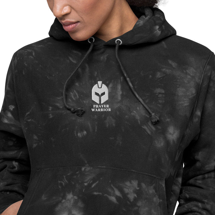 Prayer Warrior Embroidered Unisex Champion tie-dye hoodie