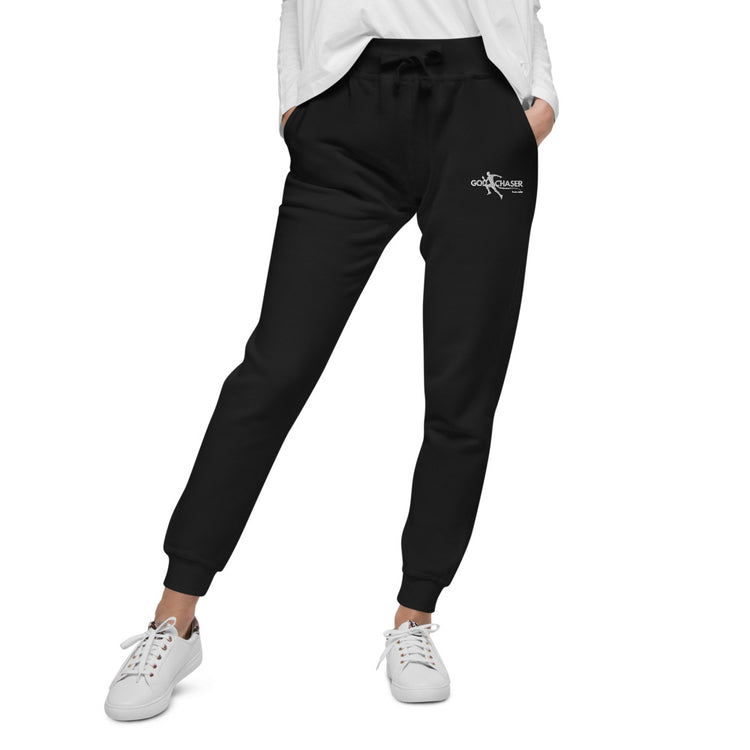 Embroidered logo Unisex fleece sweatpants
