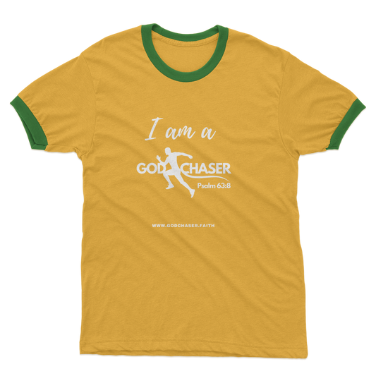I am A GOD Chaser Adult Ringer T-Shirt