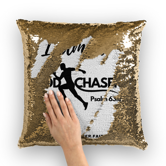 I am A GOD Chaser Sequin Cushion Cover