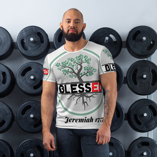 Blessed All-Over Print Men's Athletic T-shirt