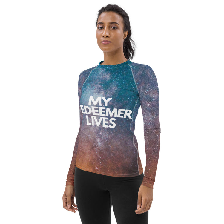 My Redeemer lives Women's Rash Guard