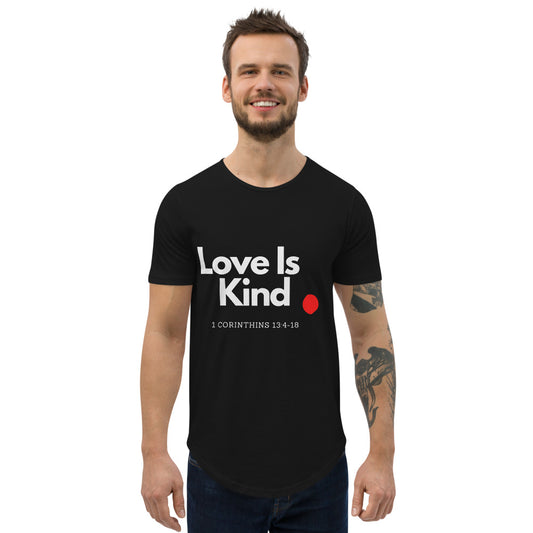 Love is kind Men's Curved Hem T-Shirt