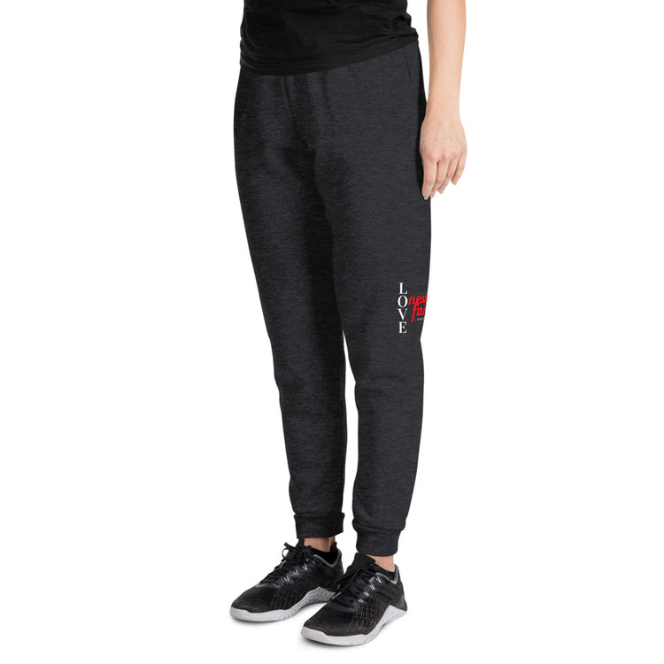 Love Never Fails Red Letter Unisex Joggers