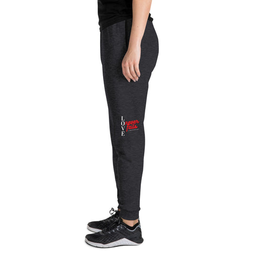Love Never Fails Red Letter Unisex Joggers