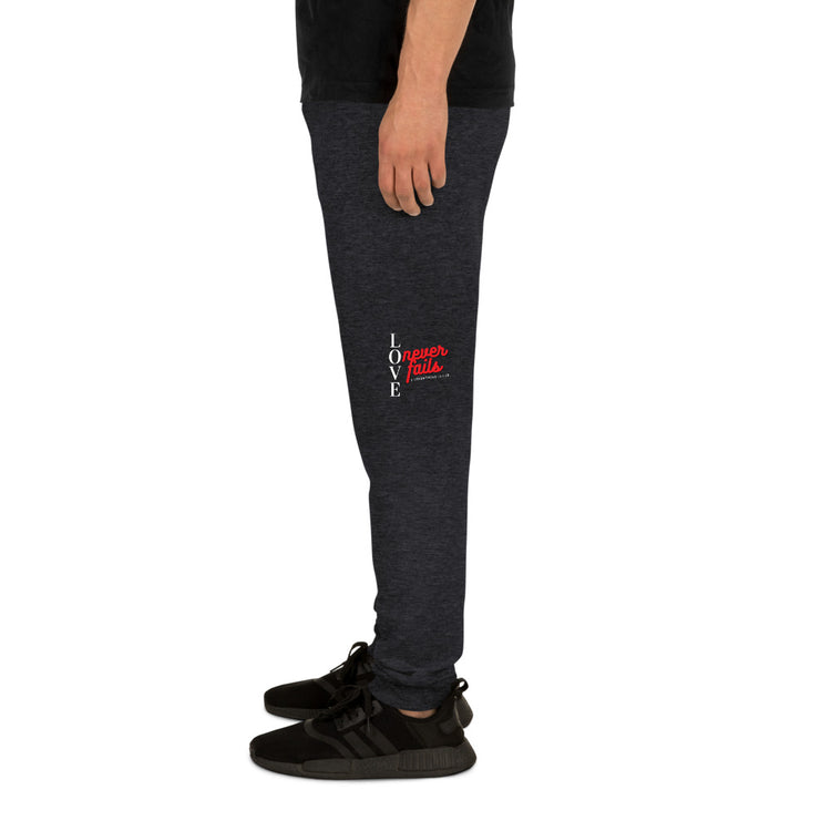 Love Never Fails Red Letter Unisex Joggers