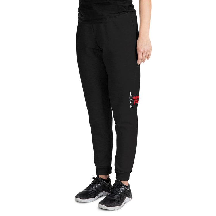 Love Never Fails Red Letter Unisex Joggers