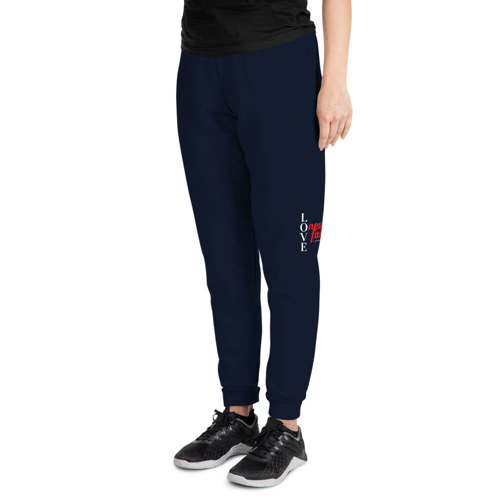 Love Never Fails Red Letter Unisex Joggers – Godchaser