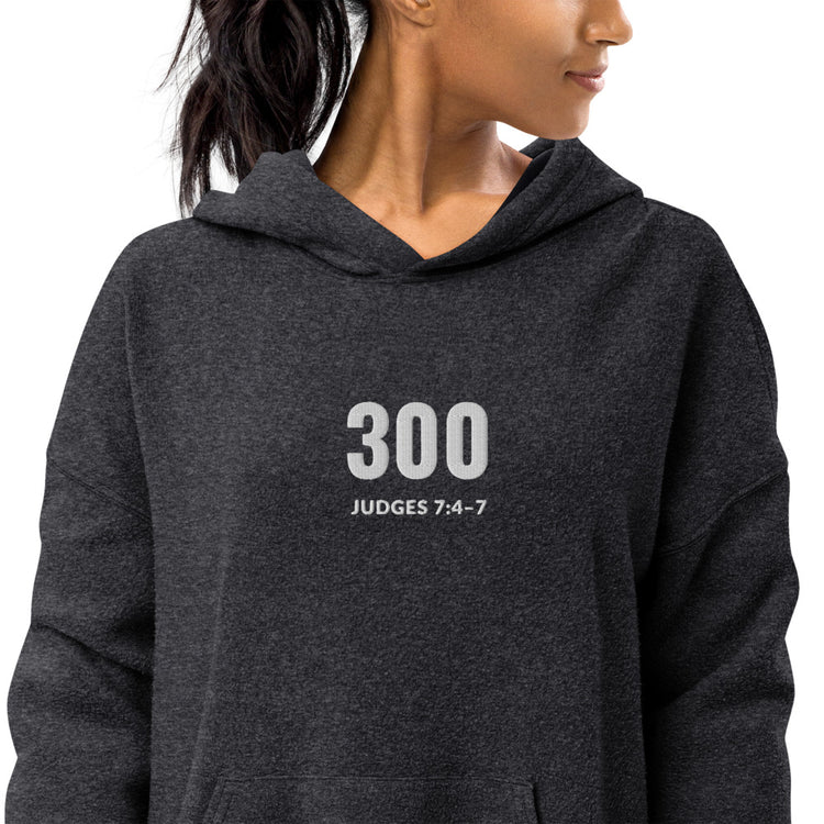 300 embroidered Unisex Sueded Fleece Hoodie